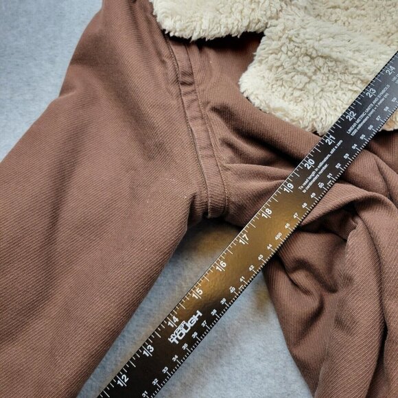 Quicksilver Jacket Womens Size Large Brown Sherpa Lined Faux Fur Moto QSW - Picture 11 of 12